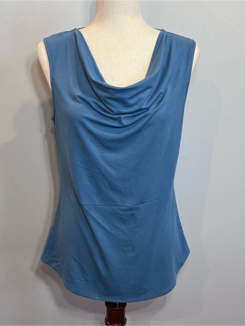 Ann Taylor Blue Draped Neck Sleeveless Camisole